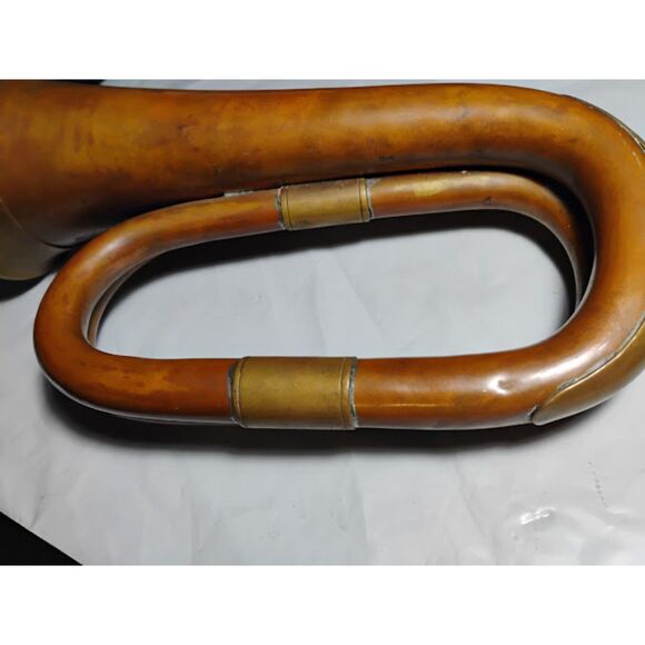 Vintage Antique Copper/Brass Calvary Bugle Signal Horn - Picture 8 of 10